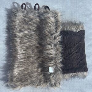 NWOT Muk Luks Knit Brown & Faux Fur Boot Warmers